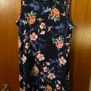 Apt. 9 Navy and Pink Floral Midi Dress